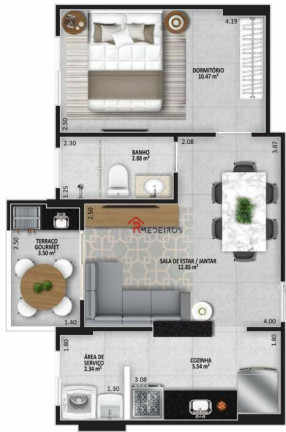 Imagem Apartamento com 1 Quarto à Venda, 42 m² em Aviação - Praia Grande