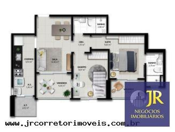 Imagem Apartamento com 2 Quartos à Venda, 59 m² em Praia De Itaparica - Vila Velha