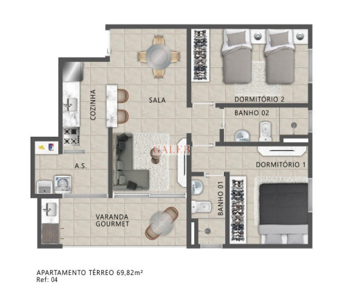Imagem Imóvel com 2 Quartos à Venda, 64 m² em Bella Atibaia - Atibaia Imagem Imóvel com 2 Quartos à Venda, 64 m² em Bella Atibaia - Atibaia