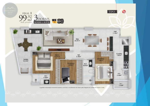 Imagem Imóvel com 3 Quartos à Venda, 100 m² em Guilhermina - Praia Grande