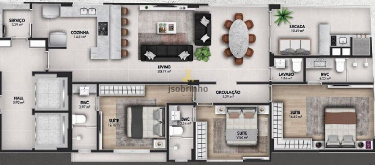 Apartamento com 3 Quartos à Venda, 126 m² em Centro - Itapema