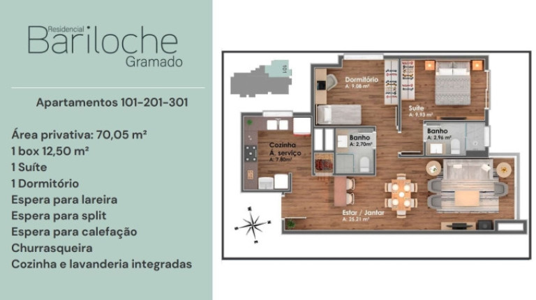 Imagem Apartamento com 2 Quartos à Venda, 70 m² em Avenida Central - Gramado Imagem Apartamento com 2 Quartos à Venda, 70 m² em Avenida Central - Gramado