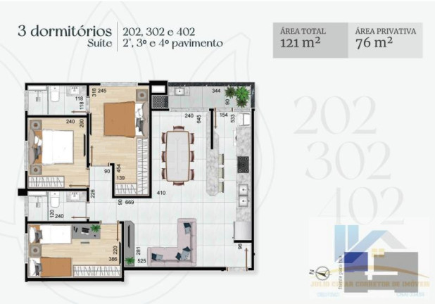Imagem Apartamento com 3 Quartos à Venda, 79 m² em São Cristóvão - São José Dos Pinhais