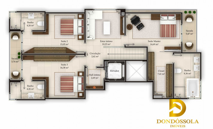 Imagem Apartamento com 3 Quartos à Venda, 215 m² em Centro - Criciúma