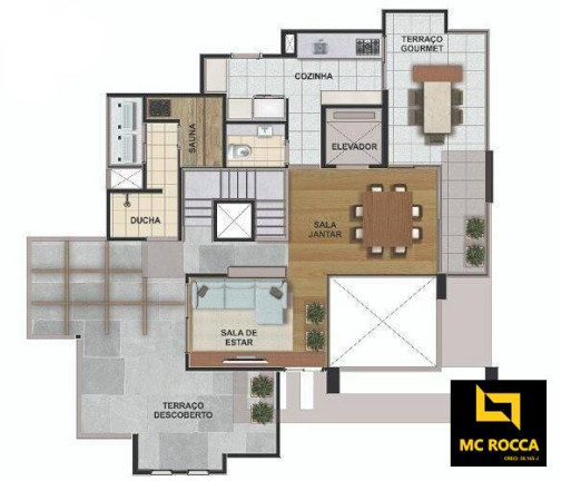 Imagem Cobertura com 3 Quartos à Venda, 239 m² em Jardim - Santo André