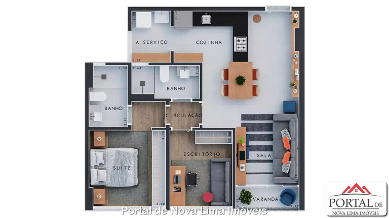 Imagem Apartamento com 2 Quartos à Venda, 66 m² em Alphaville Lagoa Dos Ingleses - Nova Lima