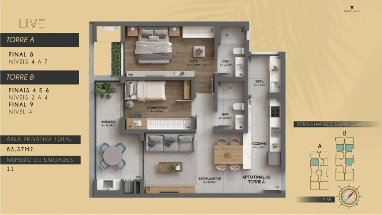 Imagem Apartamento com 2 Quartos à Venda, 77 m² em Cacupé - Florianópolis Imagem Apartamento com 2 Quartos à Venda, 77 m² em Cacupé - Florianópolis