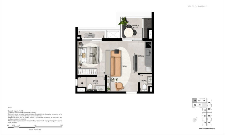 Imagem Apartamento com 1 Quarto à Venda, 46 m² em Santa Cecília - São Paulo
