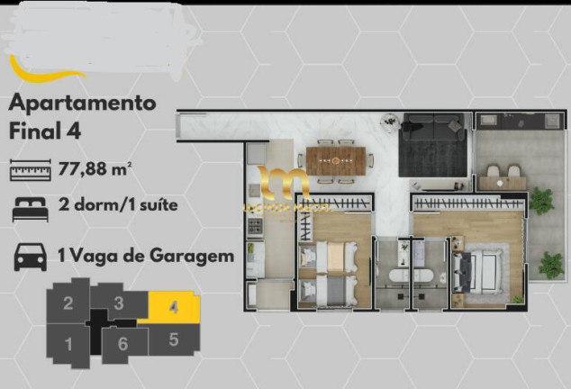 Imagem Apartamento com 2 Quartos à Venda, 76 m² em Mirim - Praia Grande
