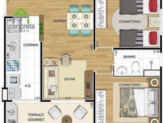 Imagem Apartamento com 2 Quartos à Venda, 49 m² em Granja Clotilde - Cotia Imagem Apartamento com 2 Quartos à Venda, 49 m² em Granja Clotilde - Cotia
