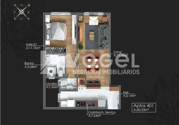 Imagem Apartamento com 1 Quarto à Venda, 58 m² em Avenida Central - Gramado