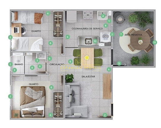 Imagem Apartamento com 2 Quartos à Venda, 40 m² em Forquilhas - São José Imagem Apartamento com 2 Quartos à Venda, 40 m² em Forquilhas - São José