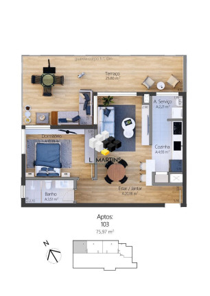 Imagem Apartamento com 1 Quarto à Venda, 54 m² em Moura - Gramado Imagem Apartamento com 1 Quarto à Venda, 54 m² em Moura - Gramado