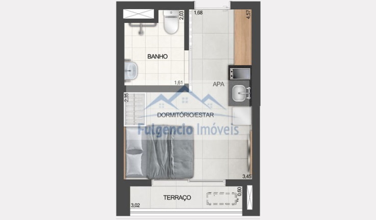 Imagem Imóvel com 1 Quarto à Venda, 21 m² em Moema - São Paulo