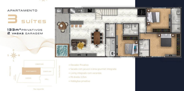 Imagem Apartamento com 3 Quartos à Venda, 230 m² em Zimbros - Bombinhas