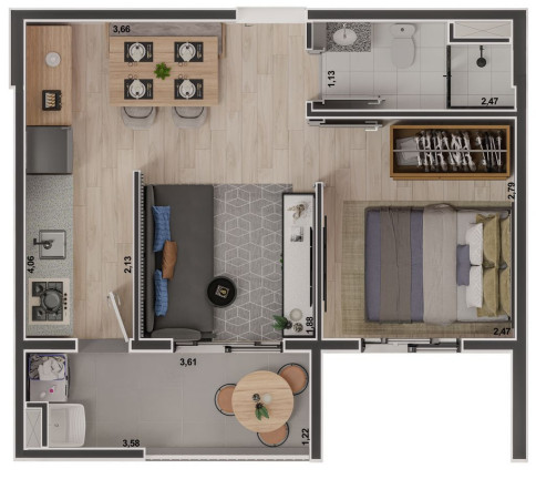 Apartamento com 1 Quarto à Venda, 32 m² em Ipiranga - São Paulo