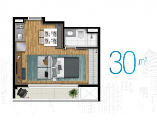 Imagem Apartamento com 2 Quartos à Venda, 55 m² em Centro - São Paulo