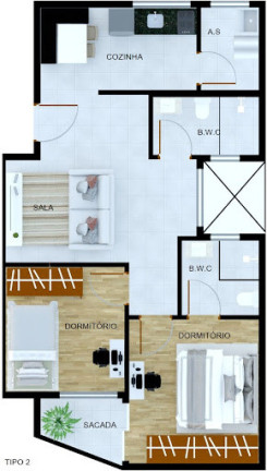 Imagem Apartamento com 2 Quartos à Venda, 45 m² em Parque Paineiras - São Paulo Imagem Apartamento com 2 Quartos à Venda, 45 m² em Parque Paineiras - São Paulo