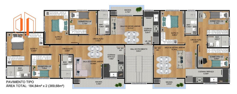 Imagem Apartamento com 3 Quartos à Venda, 63 m² em Parque Da Fonte - São José Dos Pinhais Imagem Apartamento com 3 Quartos à Venda, 63 m² em Parque Da Fonte - São José Dos Pinhais