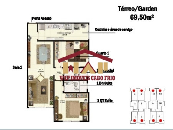Imagem Apartamento com 1 Quarto à Venda, em Palmeiras - Cabo Frio Imagem Apartamento com 1 Quarto à Venda, em Palmeiras - Cabo Frio