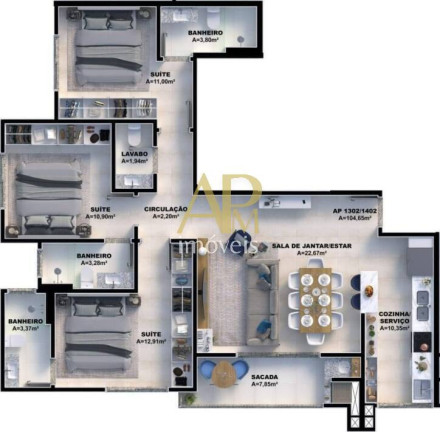 Imagem Apartamento com 3 Quartos à Venda, 87 m² em Pedra Branca - Palhoça Imagem Apartamento com 3 Quartos à Venda, 87 m² em Pedra Branca - Palhoça
