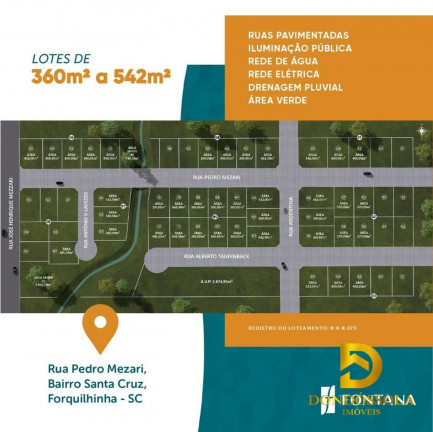 Imagem Terreno à Venda, 400 m² em Santa Cruz - Forquilhinha