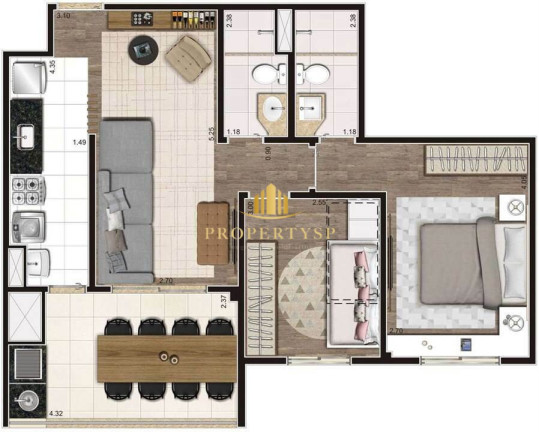 Imagem Apartamento com 2 Quartos à Venda, 65 m² em Vila Anastácio - São Paulo