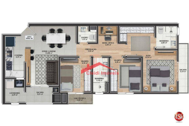 Imagem Apartamento com 2 Quartos à Venda, 61 m² em Anita Garibaldi - Joinville Imagem Apartamento com 2 Quartos à Venda, 61 m² em Anita Garibaldi - Joinville