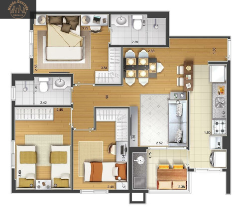 Imagem Apartamento com 3 Quartos à Venda, 70 m² em Barcelona - São Caetano Do Sul Imagem Apartamento com 3 Quartos à Venda, 70 m² em Barcelona - São Caetano Do Sul