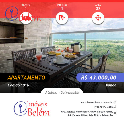 Imagem Apartamento com 1 Quarto à Venda, 37 m² em Atalaia - Salinópolis Imagem Apartamento com 1 Quarto à Venda, 37 m² em Atalaia - Salinópolis