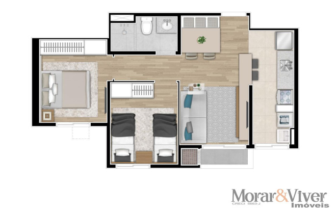Imagem Apartamento com 2 Quartos à Venda, 44 m² em Campo Comprido - Curitiba Imagem Apartamento com 2 Quartos à Venda, 44 m² em Campo Comprido - Curitiba