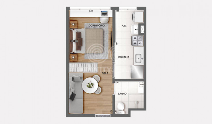 Imagem Apartamento com 1 Quarto à Venda, 26 m² em Brás - São Paulo