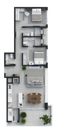 Imagem Apartamento com 1 Quarto à Venda, 46 m² em Centro - Torres