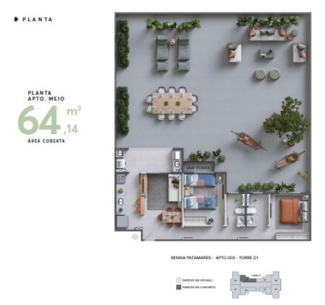 Imagem Apartamento com 3 Quartos à Venda, 64 m² em Piatã - Salvador Imagem Apartamento com 3 Quartos à Venda, 64 m² em Piatã - Salvador