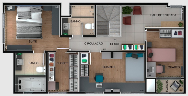 Imagem Apartamento com 2 Quartos à Venda, 63 m² em Novo Mundo - Curitiba