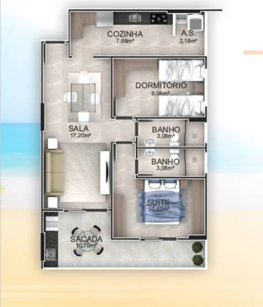 Imagem Apartamento com 2 Quartos à Venda, 72 m² em Aviação - Praia Grande Imagem Apartamento com 2 Quartos à Venda, 72 m² em Aviação - Praia Grande