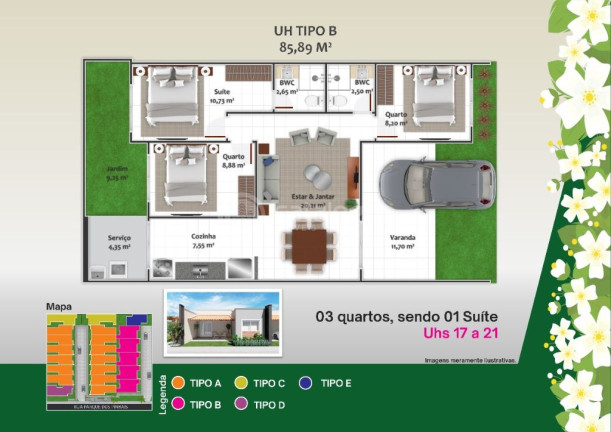 Imagem Casa de Condomínio com 3 Quartos à Venda, 107 m² em Parque Das árvores - Parnamirim Imagem Casa de Condomínio com 3 Quartos à Venda, 107 m² em Parque Das árvores - Parnamirim