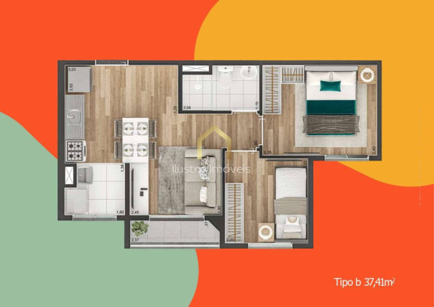 Imagem Apartamento com 2 Quartos à Venda, 37 m² em Vila Ema - São Paulo