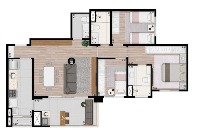 Imagem Apartamento com 3 Quartos à Venda, 123 m² em Cézar De Souza - Mogi Das Cruzes