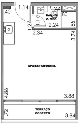 Imagem Studio à Venda, 24 m² em Moema - São Paulo Imagem Studio à Venda, 24 m² em Moema - São Paulo