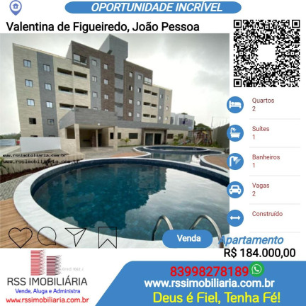 Apartamento com 2 Quartos à Venda, 49 m² em Valentina De Figueiredo - João Pessoa