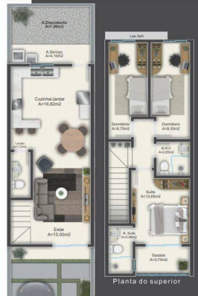 Imagem Sobrado com 3 Quartos à Venda, 92 m² em Perequê - Porto Belo Imagem Sobrado com 3 Quartos à Venda, 92 m² em Perequê - Porto Belo