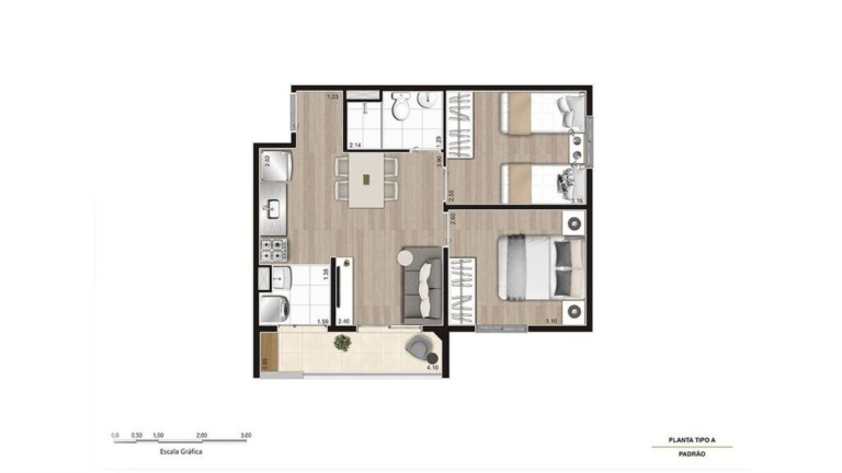 Imagem Apartamento com 2 Quartos à Venda, 45 m² em Quintaúna - Osasco