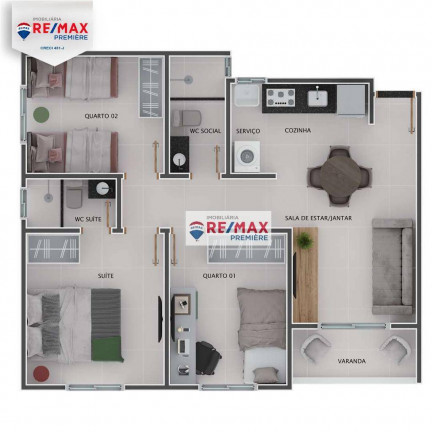 Imagem Apartamento com 2 Quartos à Venda, 53 m² em Bancários - João Pessoa Imagem Apartamento com 2 Quartos à Venda, 53 m² em Bancários - João Pessoa
