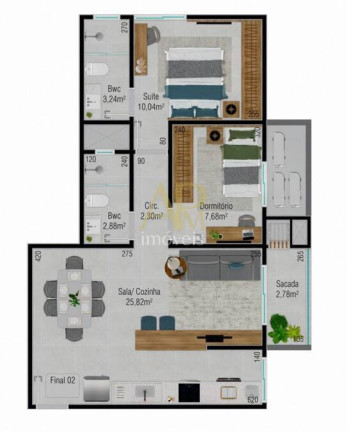 Imagem Apartamento com 2 Quartos à Venda, 63 m² em Areias - São José Imagem Apartamento com 2 Quartos à Venda, 63 m² em Areias - São José