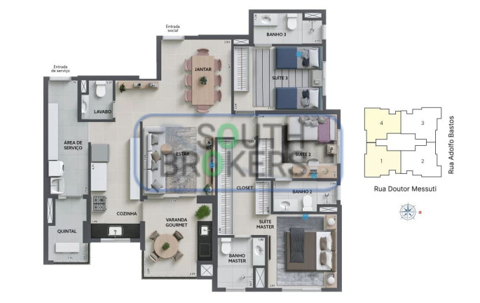 Imagem Apartamento com 3 Quartos à Venda, 113 m² em Vila Bastos - Santo André Imagem Apartamento com 3 Quartos à Venda, 113 m² em Vila Bastos - Santo André
