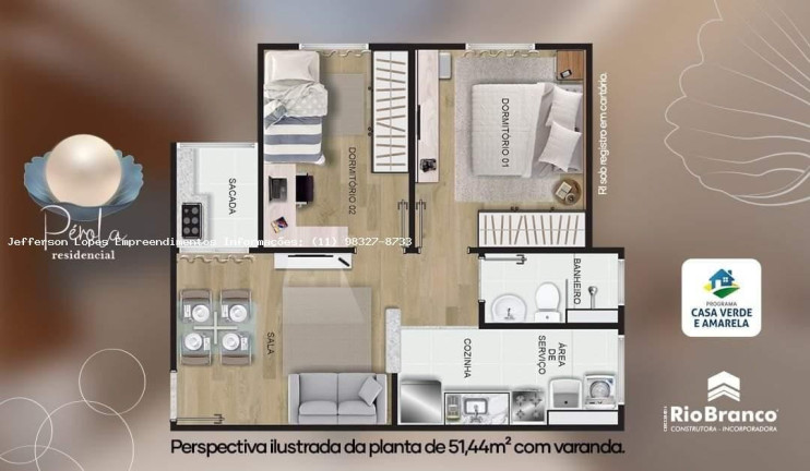 Imagem Apartamento com 2 Quartos à Venda, 51 m² em Loteamento Jardim Das Constelações - Salto