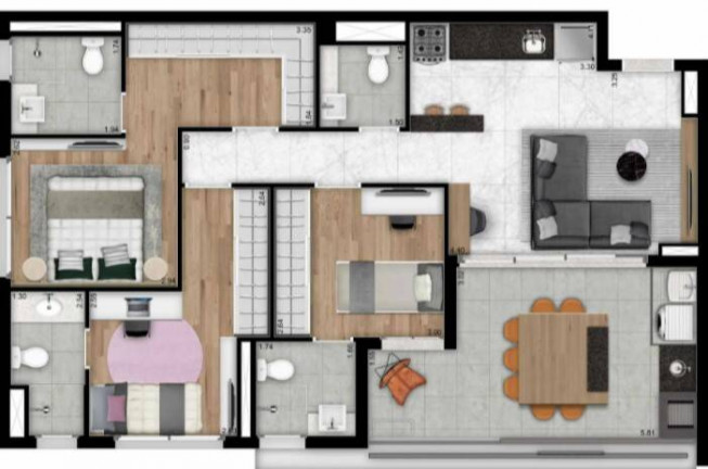 Imagem Apartamento com 3 Quartos à Venda, 94 m² em Brooklin - São Paulo Imagem Apartamento com 3 Quartos à Venda, 94 m² em Brooklin - São Paulo