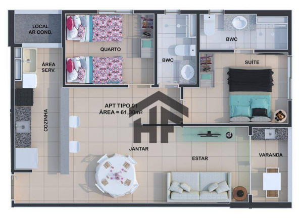 Imagem Apartamento com 2 Quartos à Venda, 52 m² em Candeias - Jaboatão Dos Guararapes