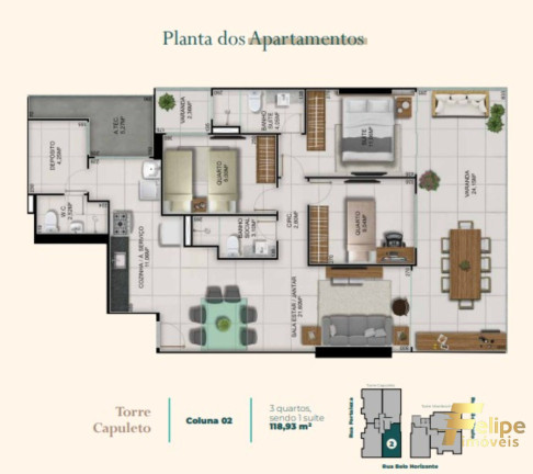 Imagem Imóvel com 3 Quartos à Venda, 125 m² em Itapuã - Vila Velha
